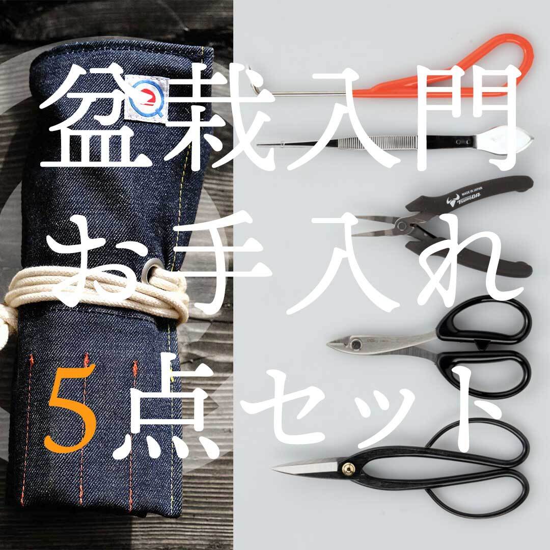 盆栽鋏5点セット (盆栽鋏・さつき鋏・針金切・やっとこ・ピンセット