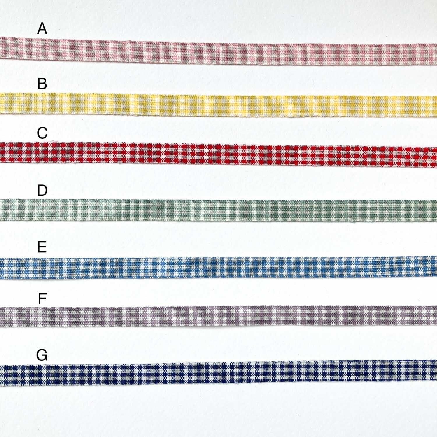 ギンガムチェックのダブルフェイスリボン（50cm〜） | Dua