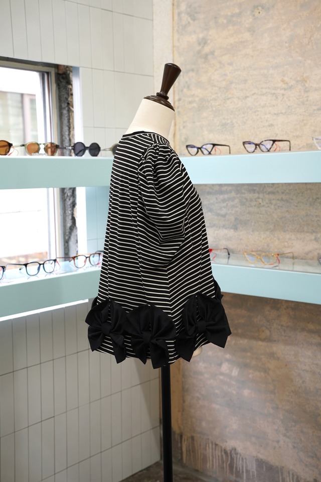 BORDER PUFF SHORT SLEEVE RIBBON CUT&SEW