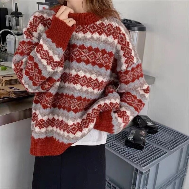 フェアアイル柄ルーズニット Rokkarikka