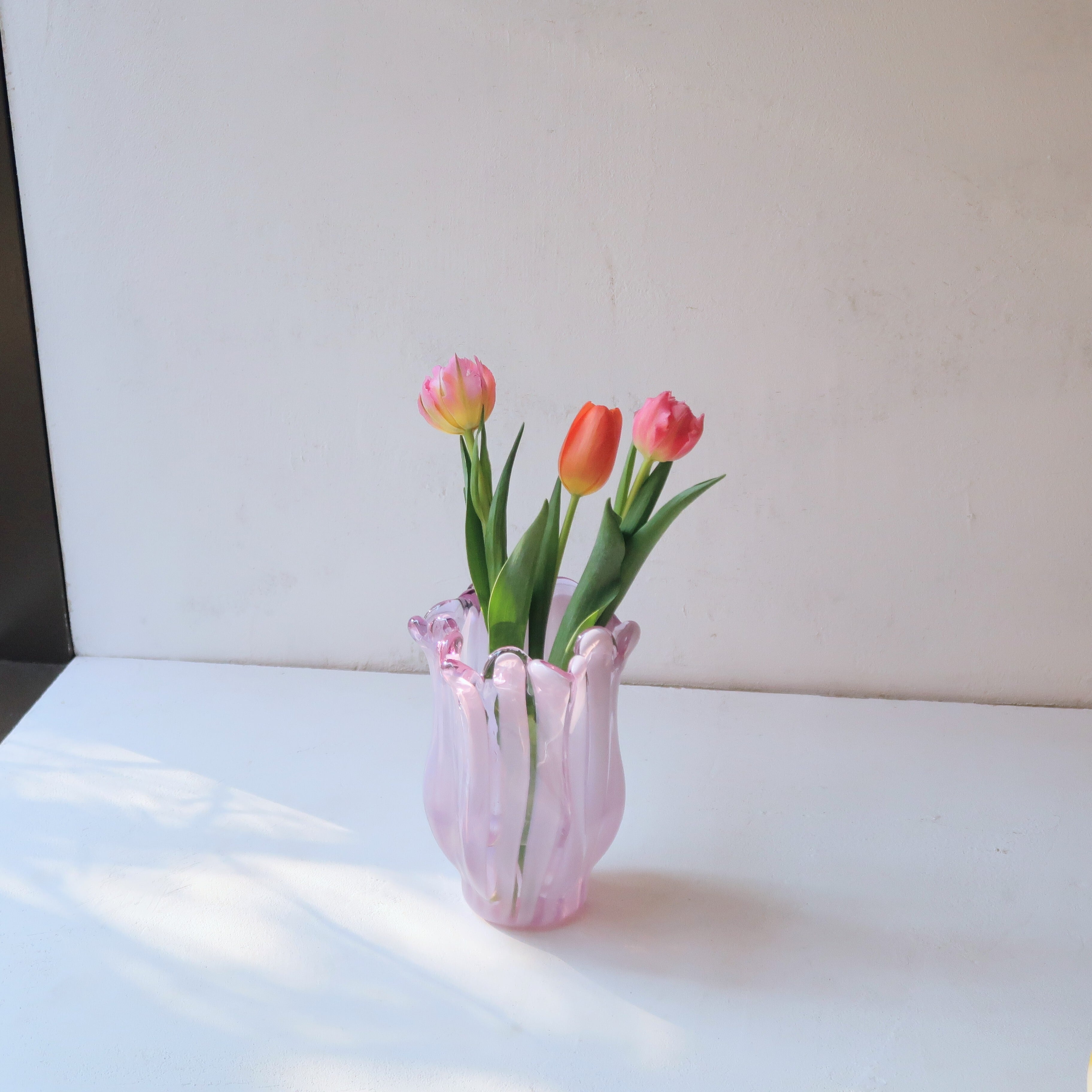 パープルストライプのひらひら花瓶 | SUISUI