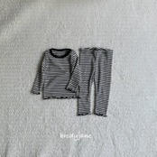 韓国子供服 / 26Autumn / 〖取寄〗Brodyjane / モノボーダーセットアップ / ベビー服 / 赤ちゃん服 / 上下セットアップ *S/M*