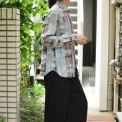 patchwork plain weave cotton shirt