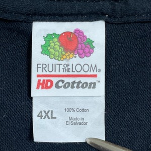 【FRUIT OF THE LOOM】4XL 超ビッグサイズ CAROLINA BEACH  ロゴ プリント Tシャツ 半袖 黒t ノースカロライナ US古着