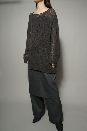 MESH SWEATER (CHARCOAL BLACK) 2404-93-22