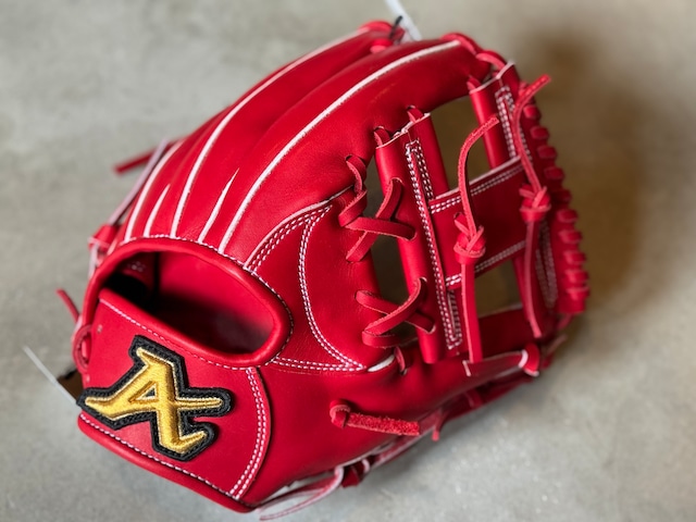 限定モデル【ATOMS】少年軟式用グローブ　レッド