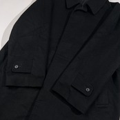 カシミヤ100% Tielle イタリア製生地 比翼 ステンカラーコート サイズ A3 (L~XL程度) /メンズ/ブラック