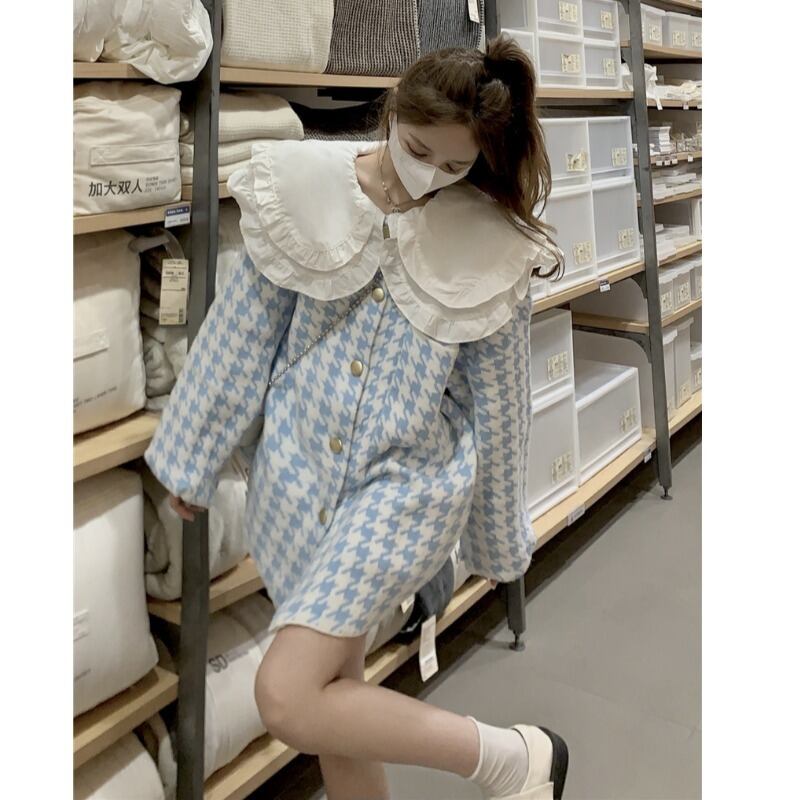 ダブルカーディガンセーター レディーススタイルブラウス ロング オータム 秋物 ウィンター 冬物 萌量不足26430421594