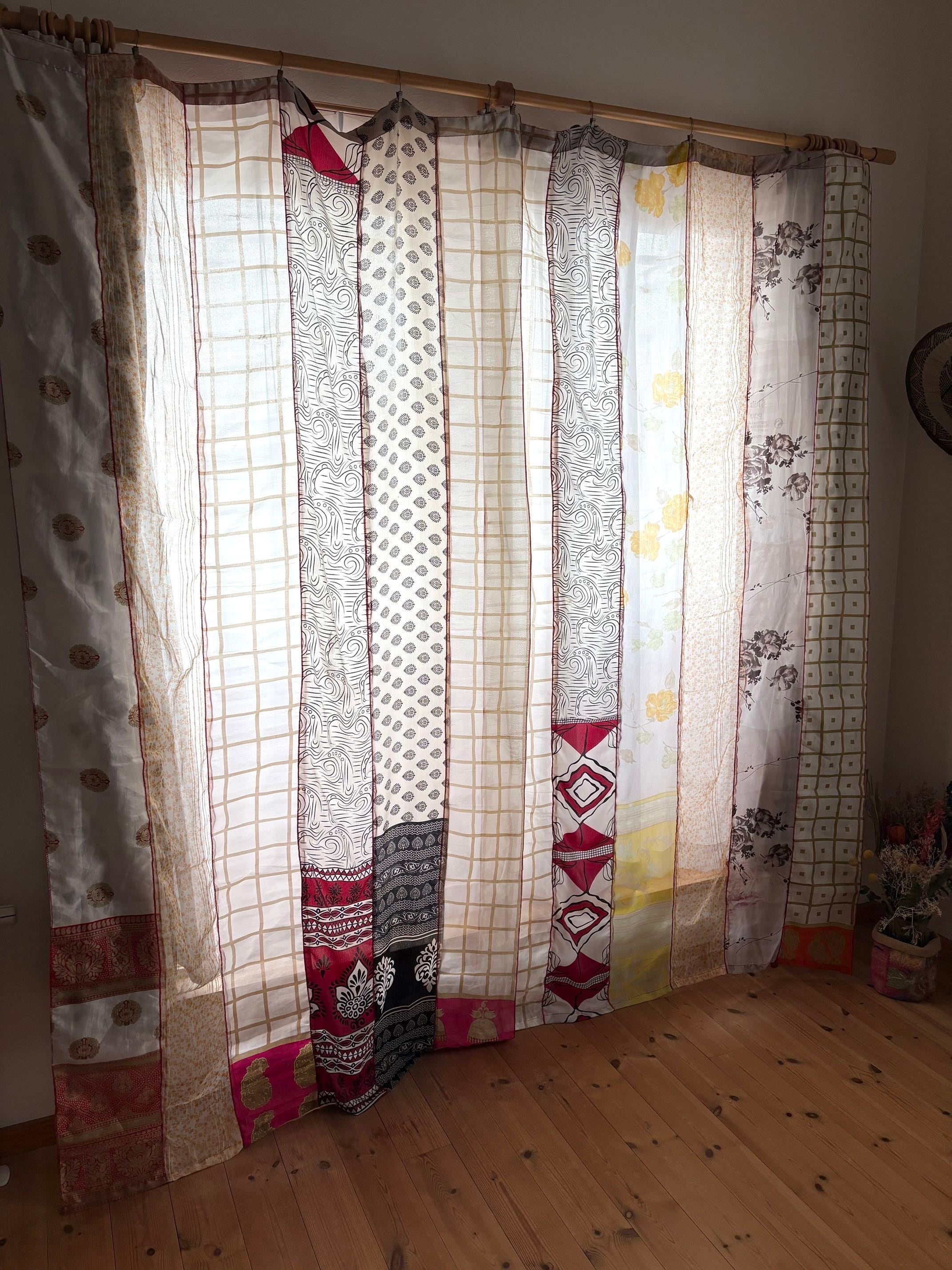 ヴィンテージサリーパッチワークカーテン/CAAPA