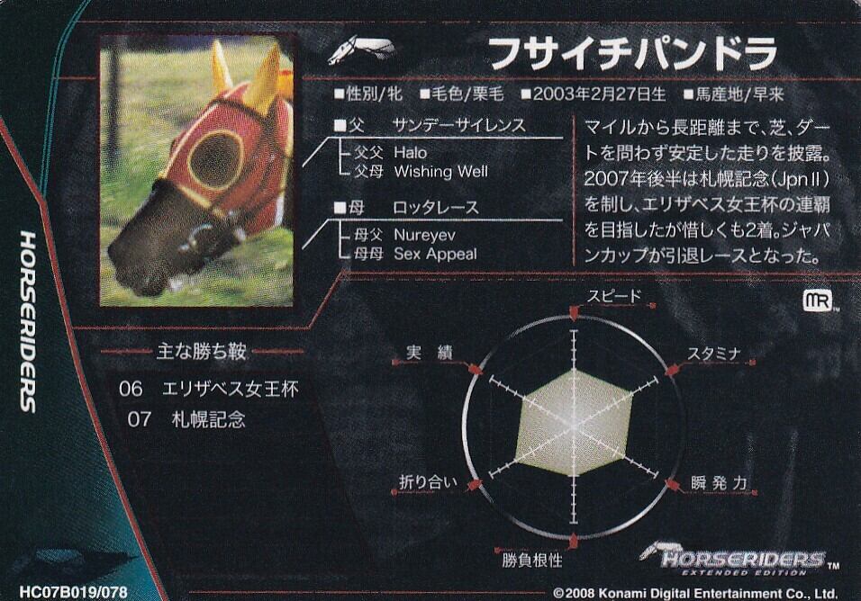 フサイチパンドラ「ホースライダーズ Ver.1.5」HC07B019 | カード