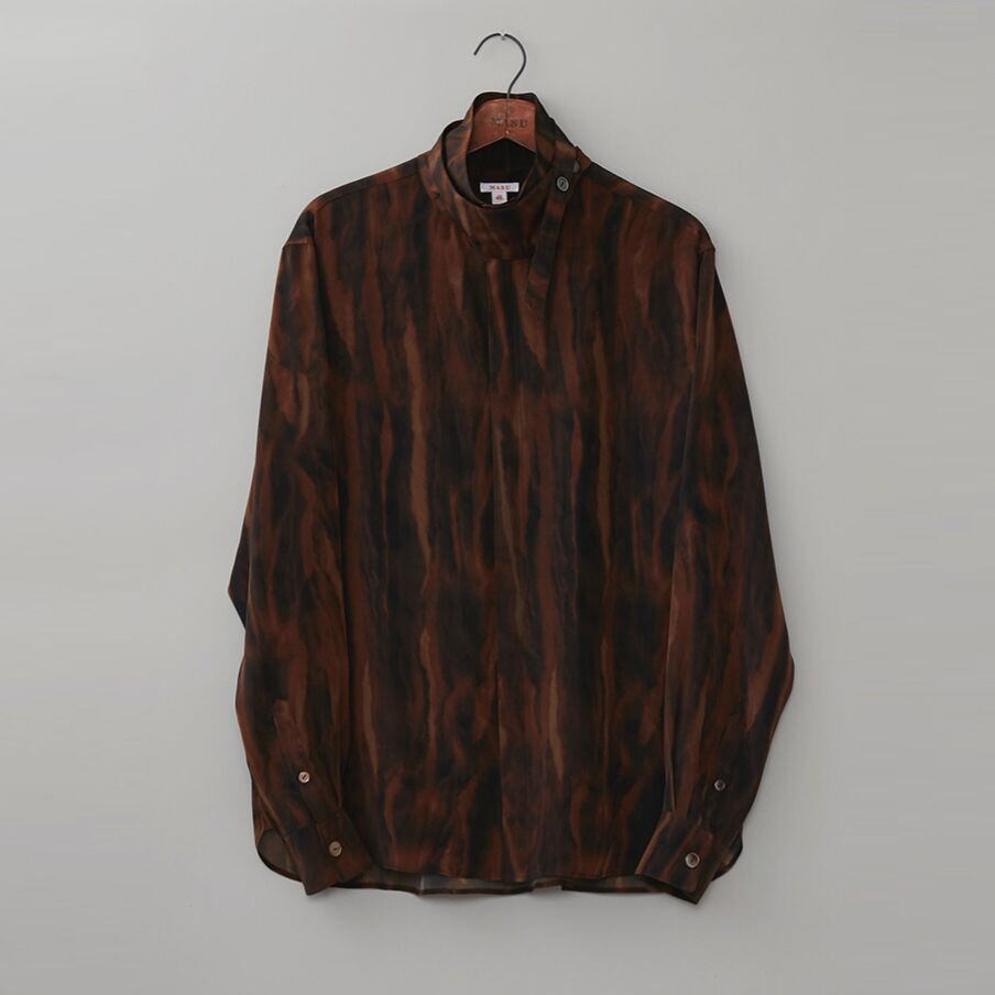 MASU FUR PRINT SILK SHIRTS (BROWN) MCFW-SH0421 | IAAAM ONLINE STORE