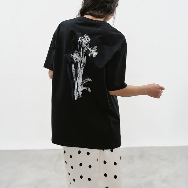 Botanical back print t-shirt A00247