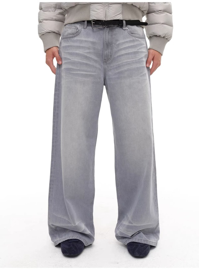 JCAESAR STUDIO Light Blue Gray Washed Denim