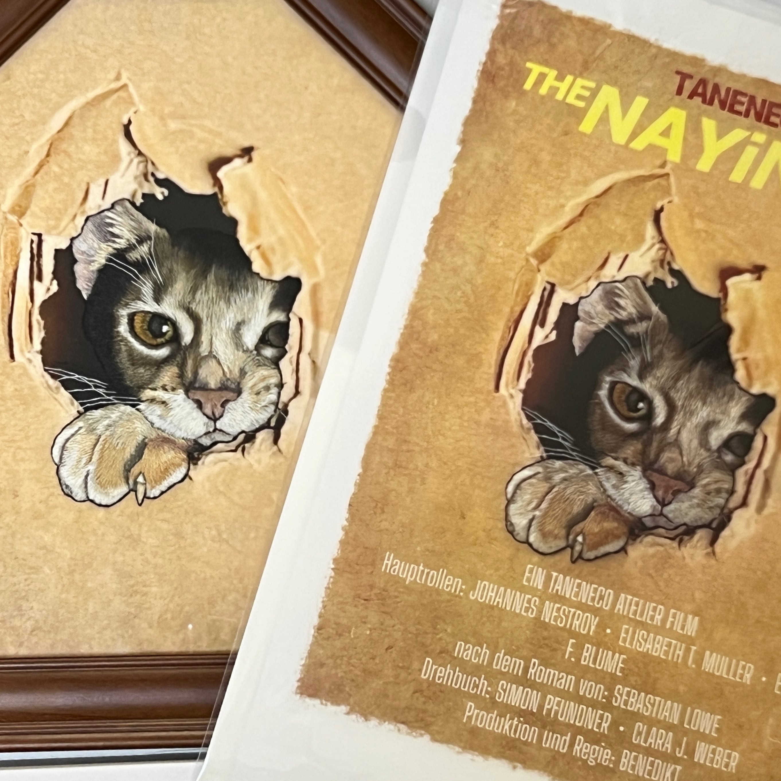 taneneco手刺繍作品『THE NYAININGクリアファイル付』刺繍アート