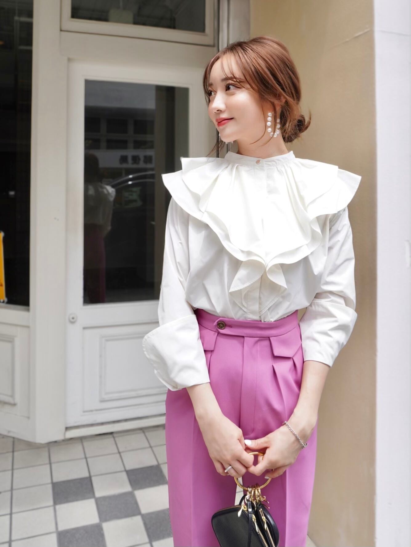 HYEON ヘヨン　flower petal blouse / pink