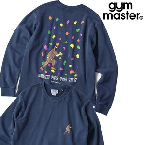 gym master ジムマスター 10oz ピグメントスウェット ボルダリング ロンTEE Reach for the Sky 長袖Tシャツ メンズ レディース コットン100% LOVE&PEACE G833775 ネイビー