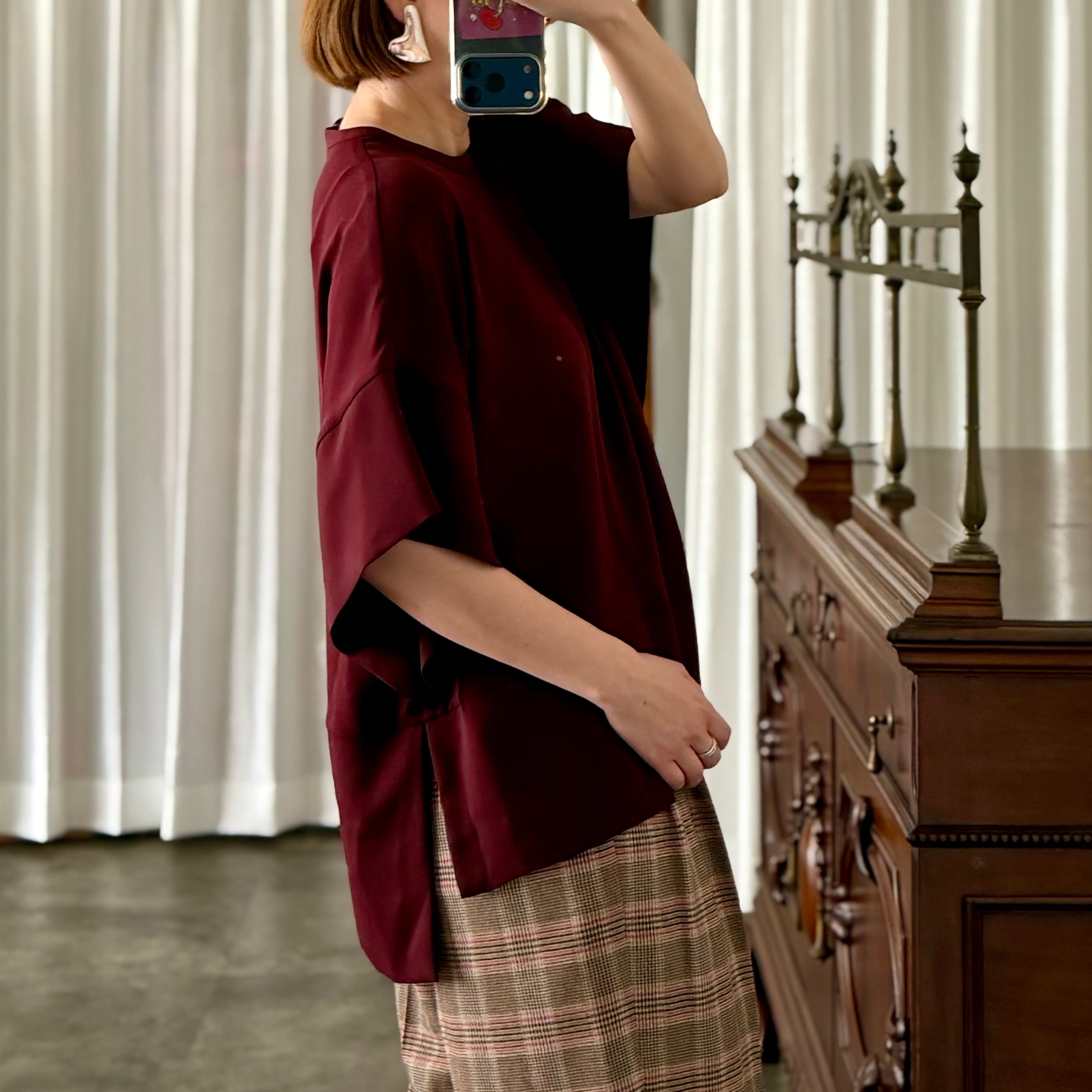 ★Chiffon Blouse (Wine)