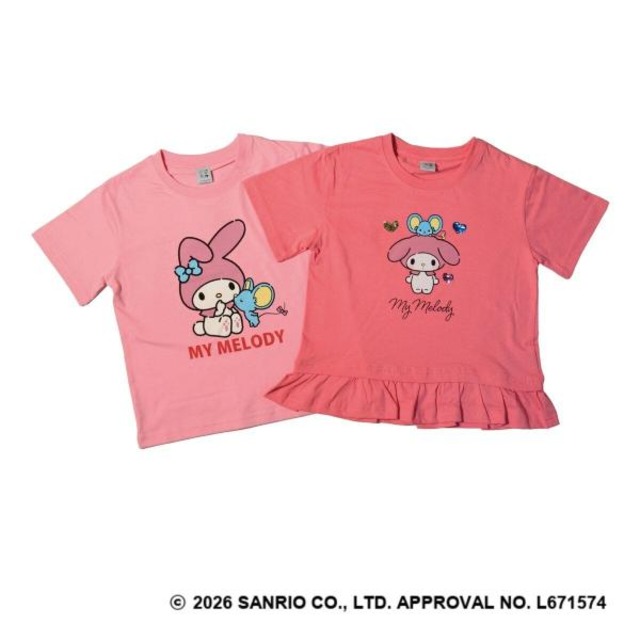 コストコ再販商品 【2セット】サンリオ キャラクターズ マイメロディ キッズ 半袖 Tシャツ 2枚組 110