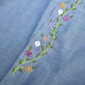 70's BIG MAC embroidery design chambray shirt