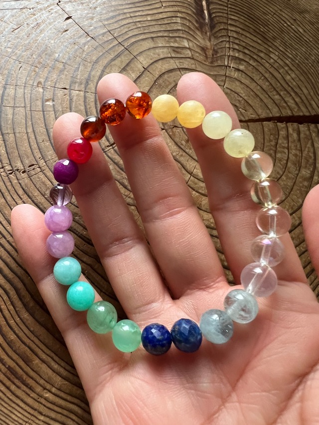 レインボーブレスレット 8mm