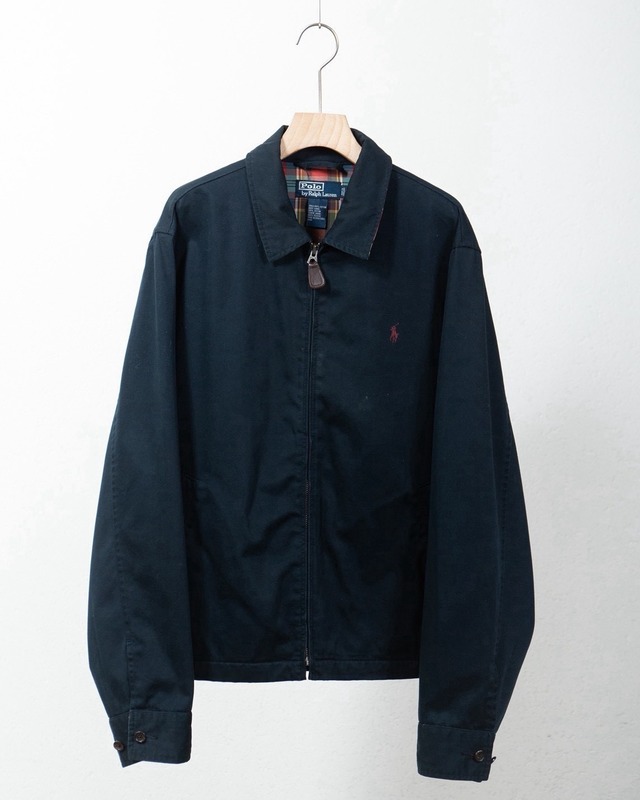 "Polo by Ralph Lauren" cotton zip up jacket COLOR:BLACK