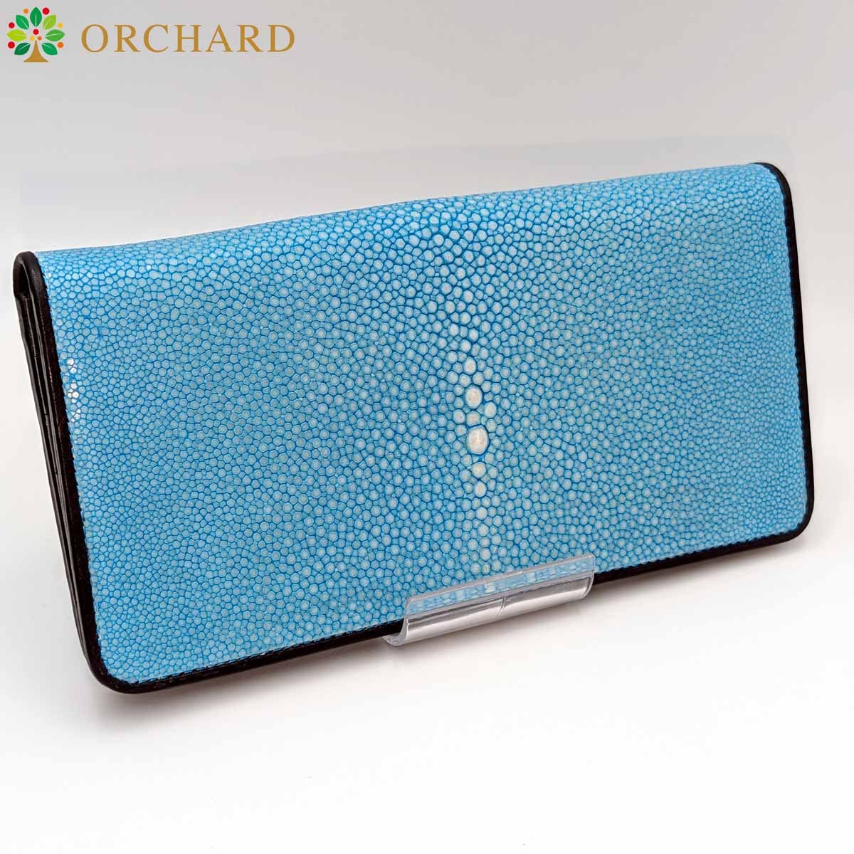 スティングレイ 二つ折り ロングウォレット 極薄デザイン ターコイズ メンズ レディース 高級レザー