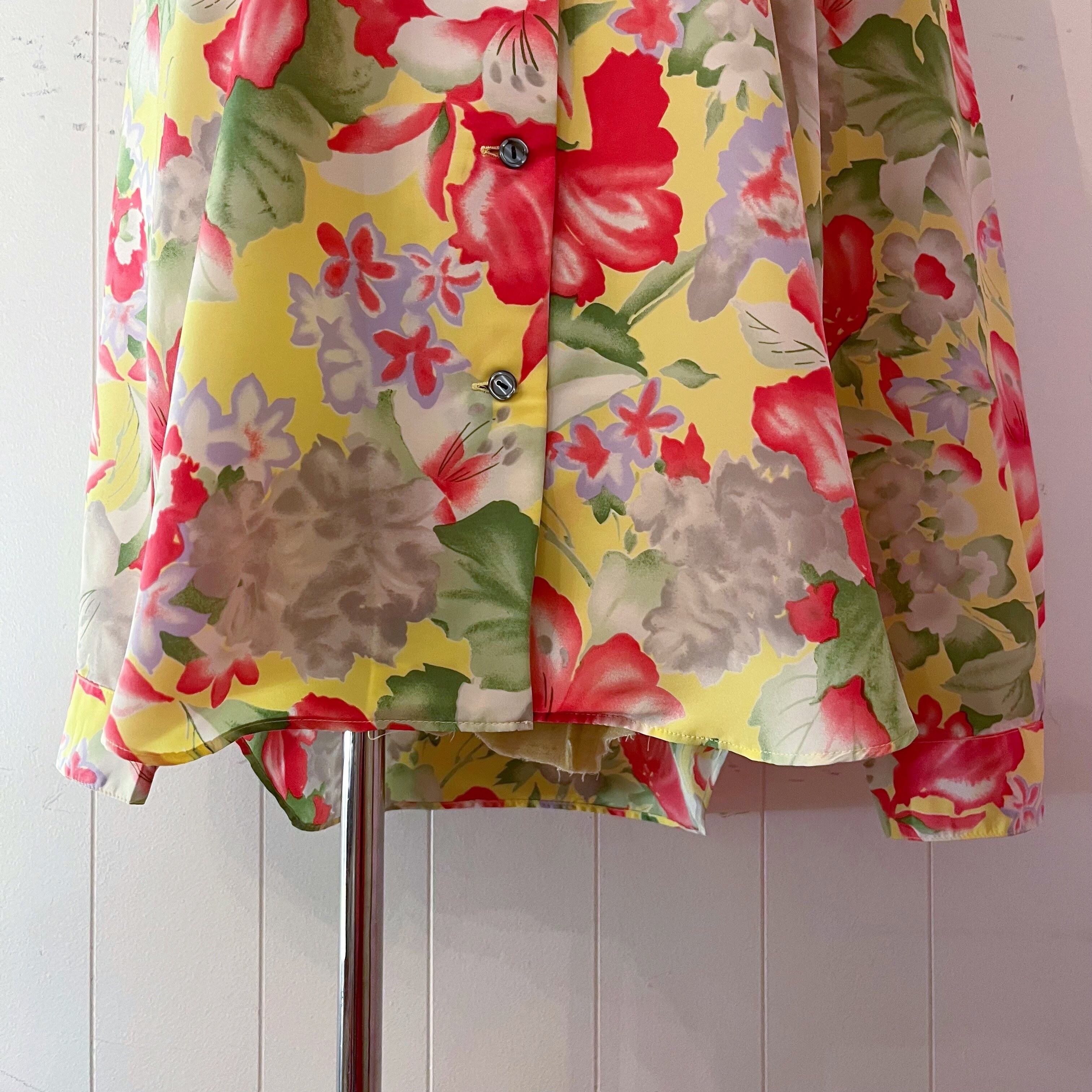 neon yellow flower blouse