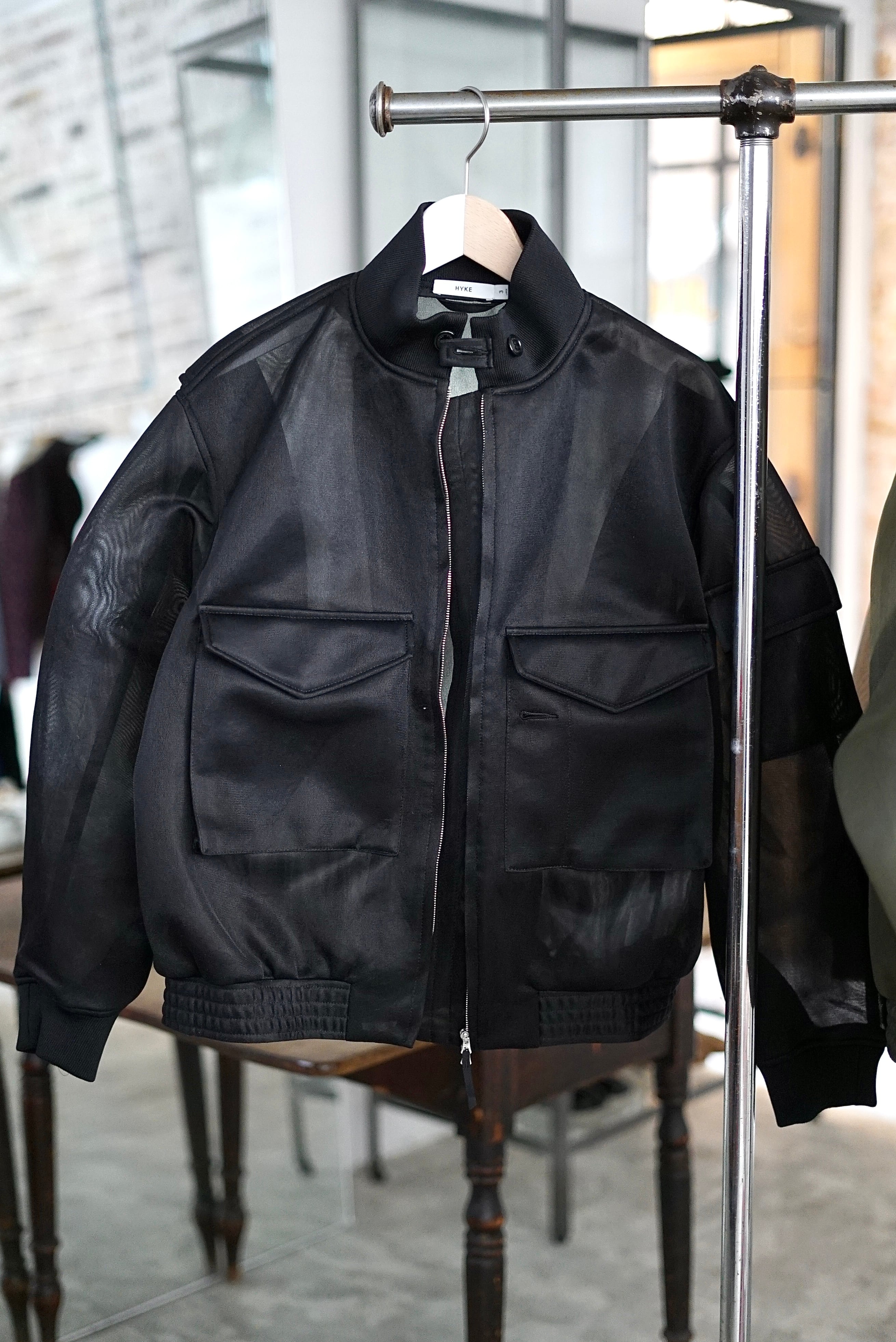 HYKE / SHEER WEP JACKET (BLACK / BEIGE / OLIVE DRAB) | JUQUI Online