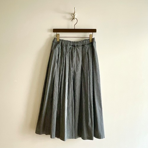 C21876 【Kelly】Fine Hickory Elastic Pleated Skirt