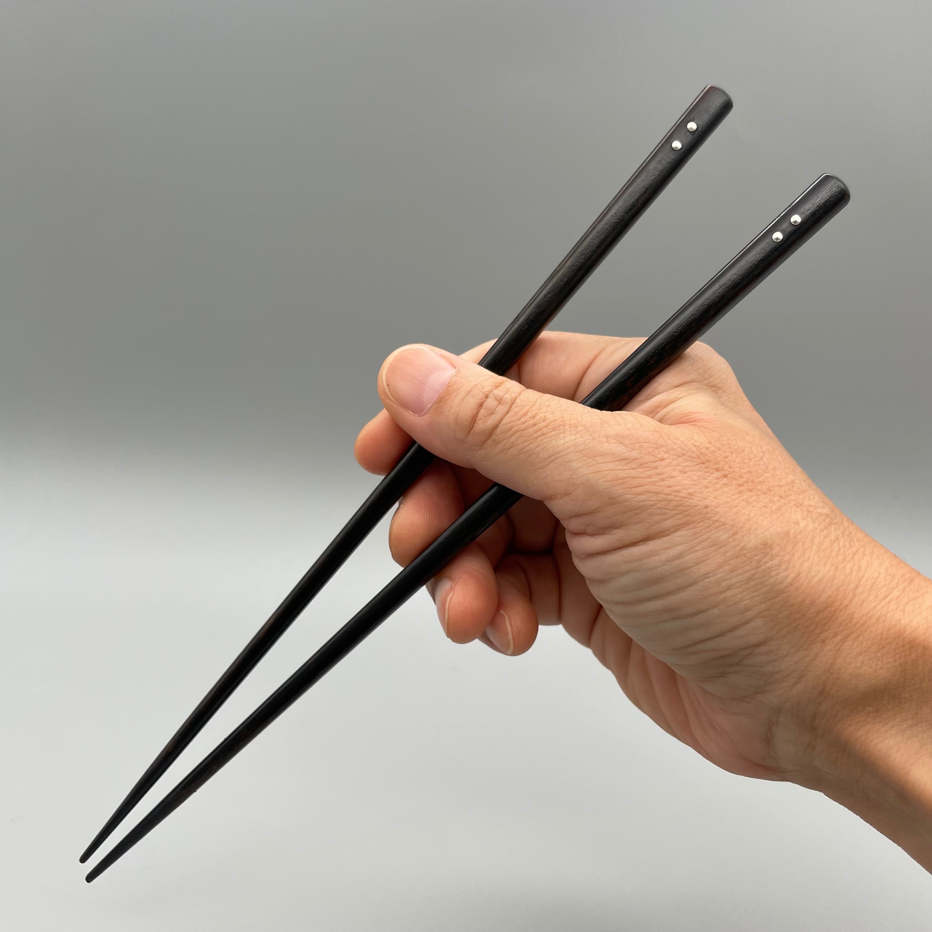 銀象嵌黒箸-つゆ玉 - Black Chopsticks with Silver Inlay - TuyuDama