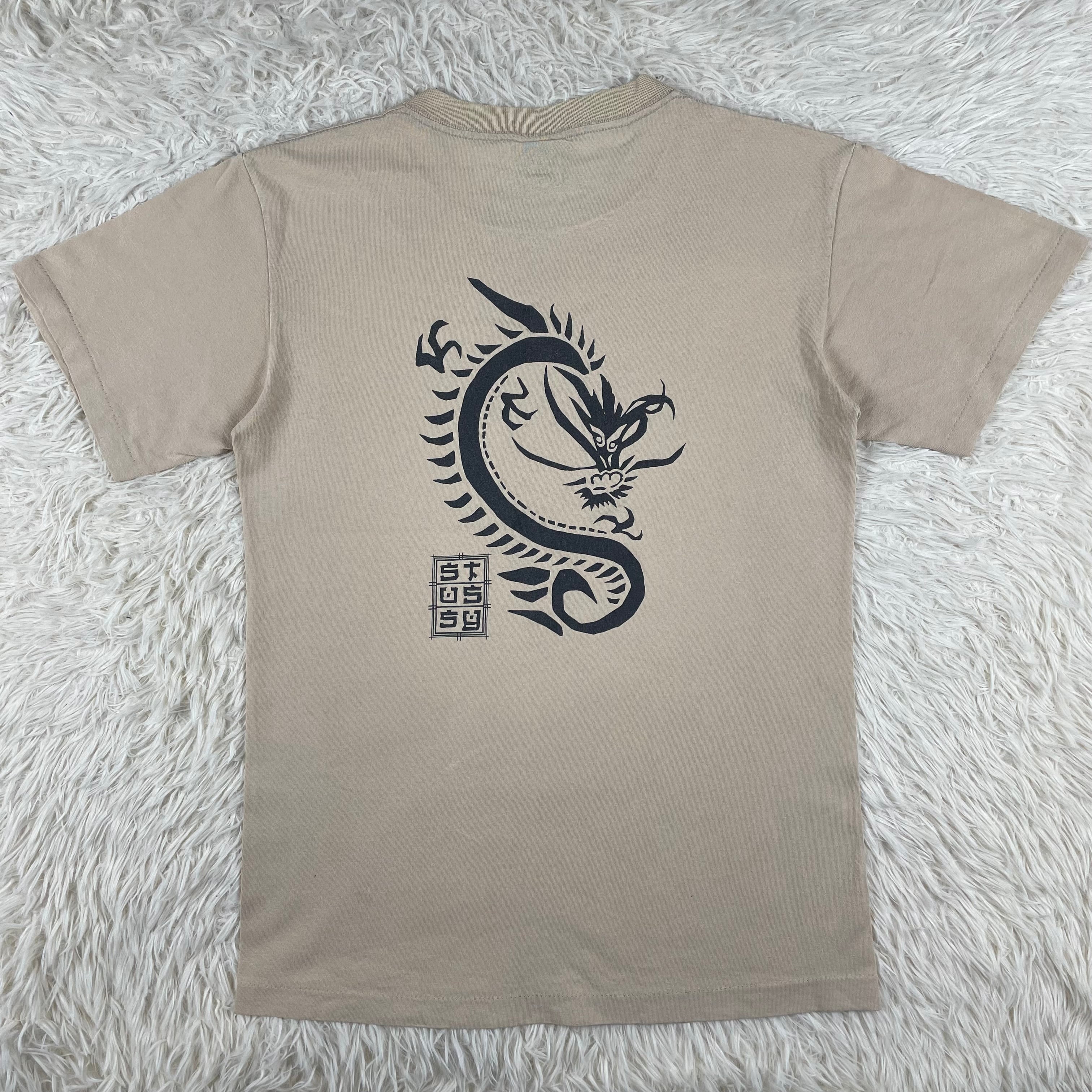 “紺タグ” old stussy ビックロゴ プリント Tシャツ シングル XL