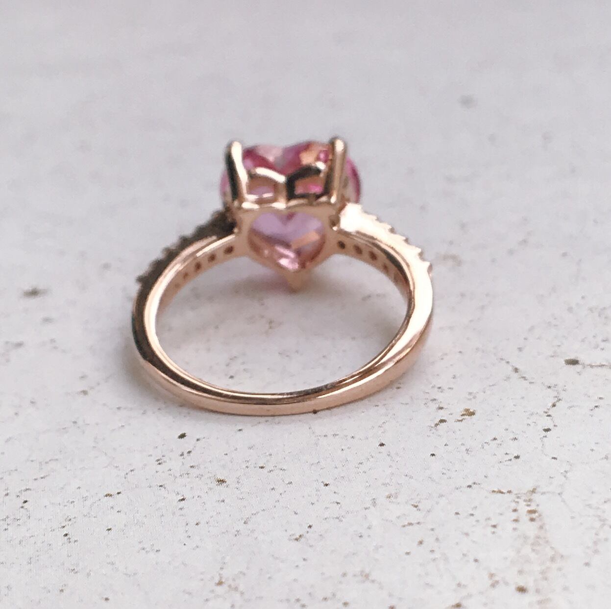 ピンクトパーズ ダイヤモンド ハートシェイプリング | Sally's