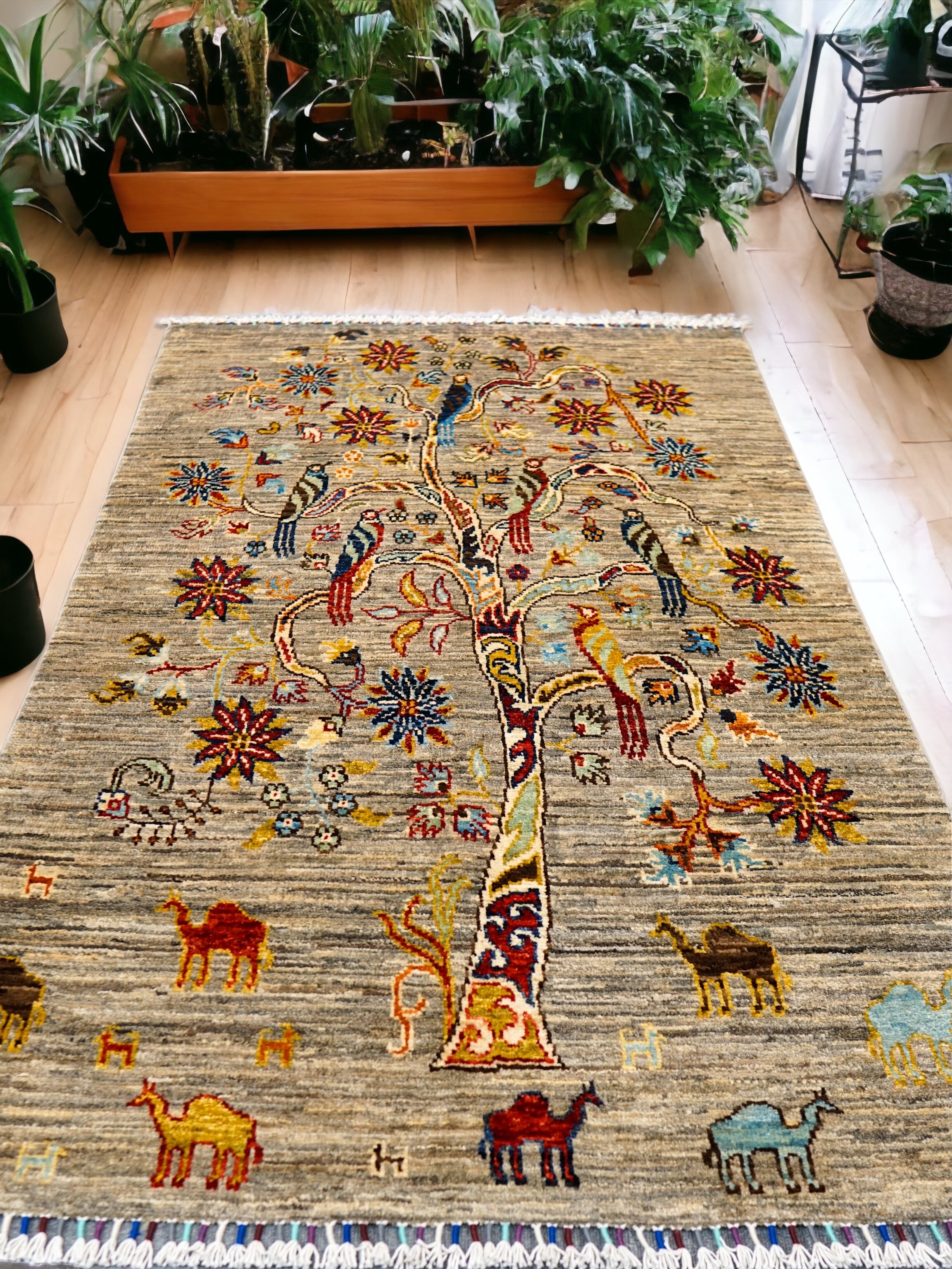 62×46cmガズニーウール ペルシャ手織り絨毯 - カーペット