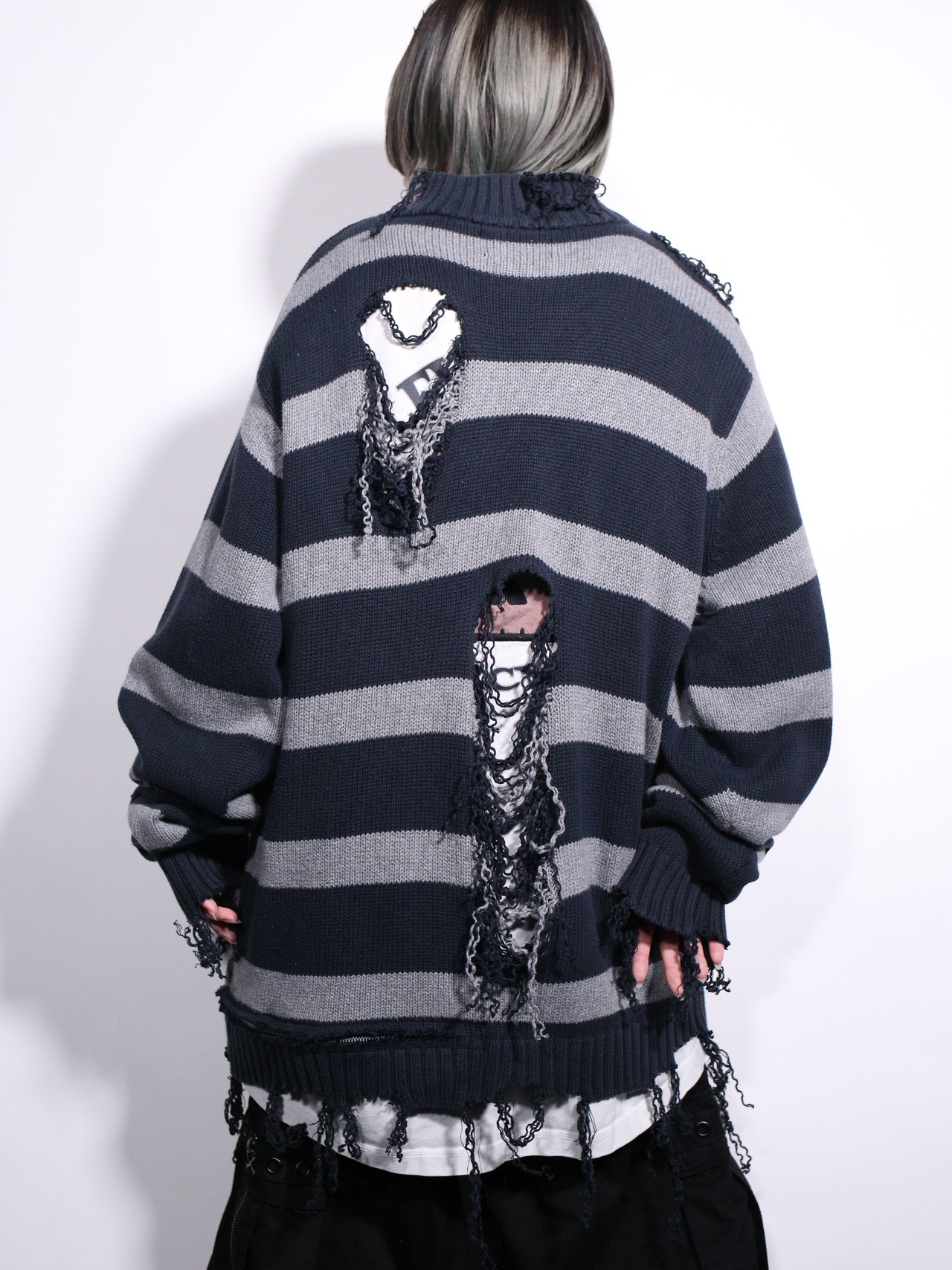 REMAKE / clash bolo × zip  border half zip knit - 6