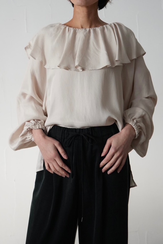 【SALE】322. CLOCHE クロシェ / 2wayフリルブラウス(アイボリー/ベージュ)  (612-85530)