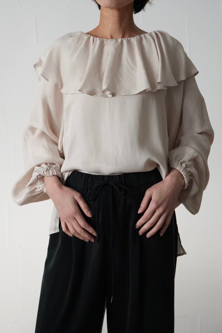 【SALE】322. CLOCHE クロシェ / 2wayフリルブラウス(アイボリー/ベージュ) (612-85530)