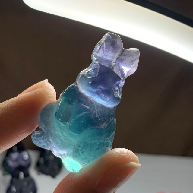 送料込み☆10.フローライトうさぎ・インテリア