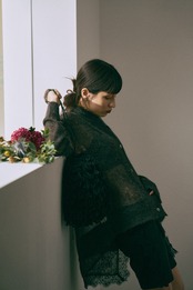 Lace Hem Sheer Cardigan knit