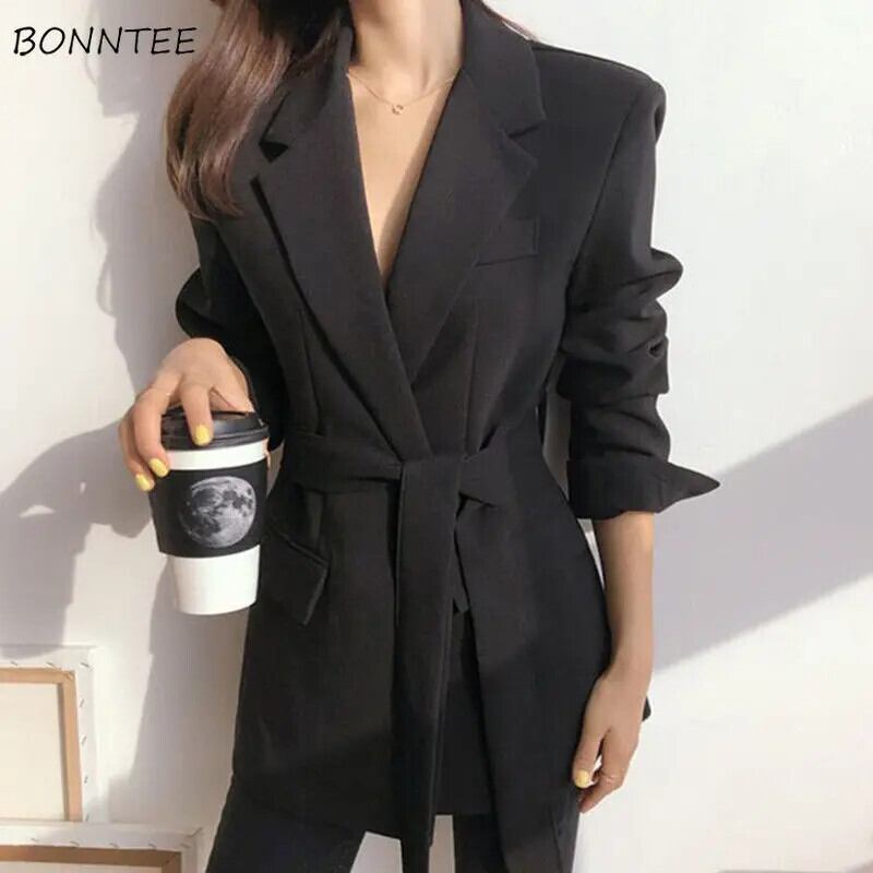 【新作】【送料無料】 ブレザー女性韓国スタイルルーズ学生新しいレジャーファッションデザイナークラシックソリッドカラーオフィスレディースノッチ襟レトロ 024805748229