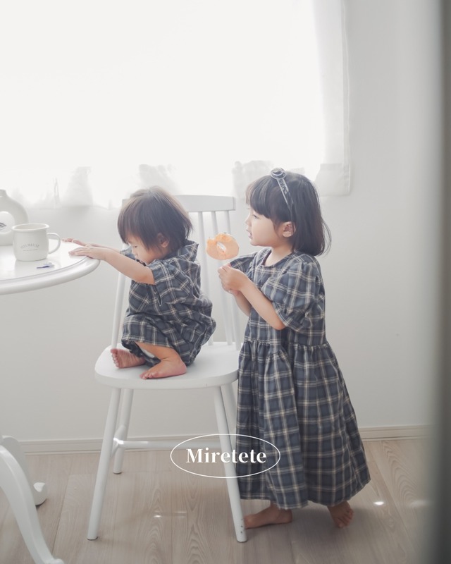 【取寄】落ち着いたbluecheckで上品なワンピース、セットアップ