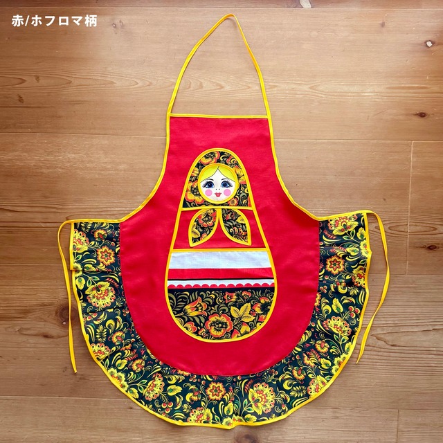 マトエプロン（赤 / ホフロマ柄）