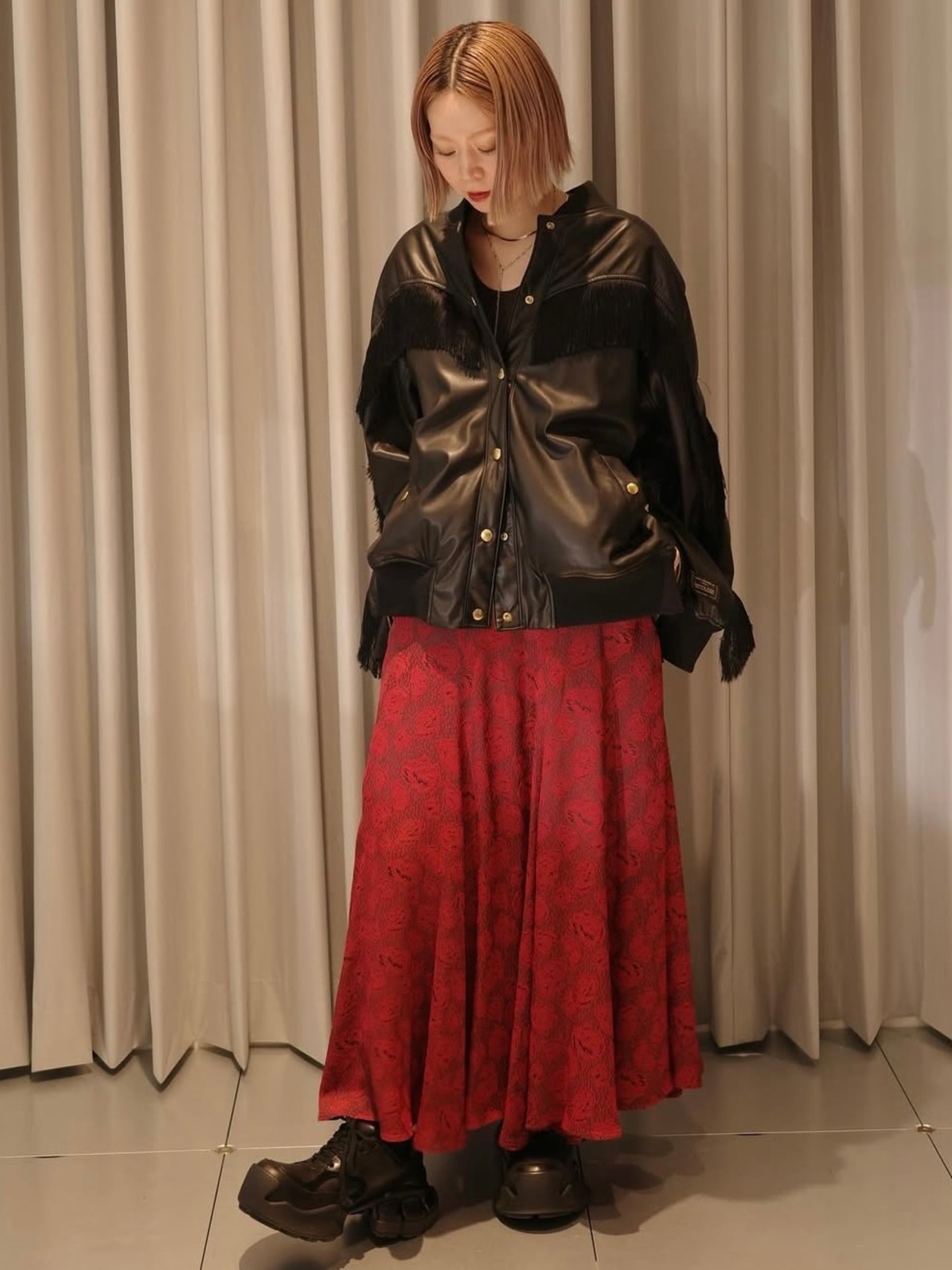 【25AW】FUMIE TANAKA フミエタナカ / flower jq sk / ジャガードスカート - 3