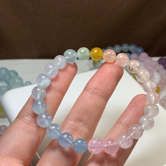 no5.爽やかパステル☆グラデーションミックスベリル ブレスレット