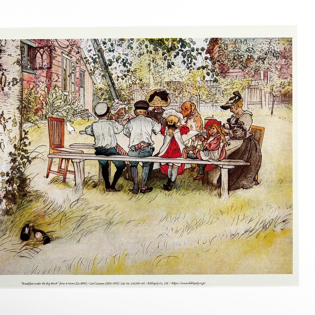 カール・ラーション フレーム付きポスター 大きな白樺での朝食 | hmm