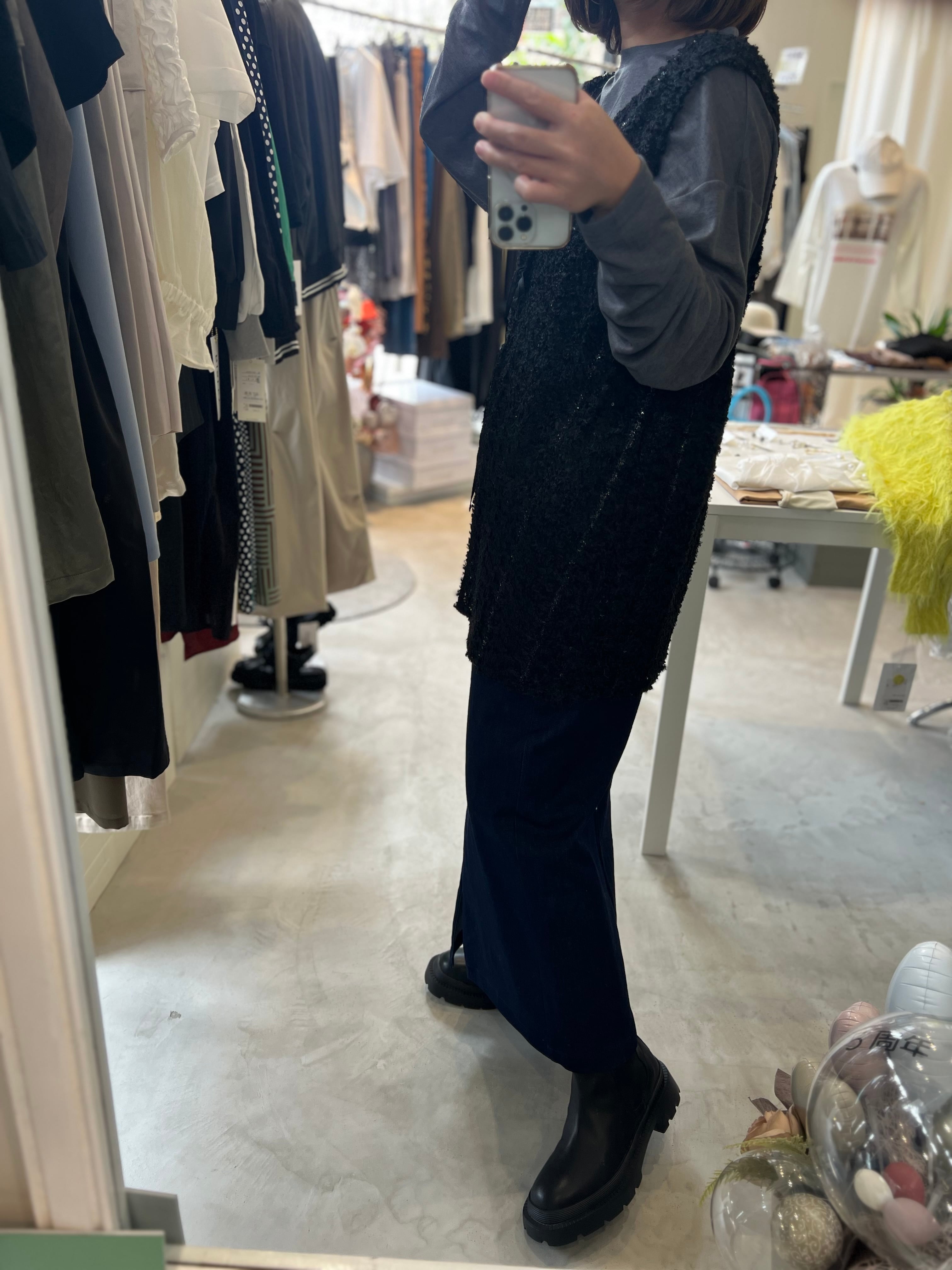 【SELECT】リング刺繍レース2wayベスト 15-0707