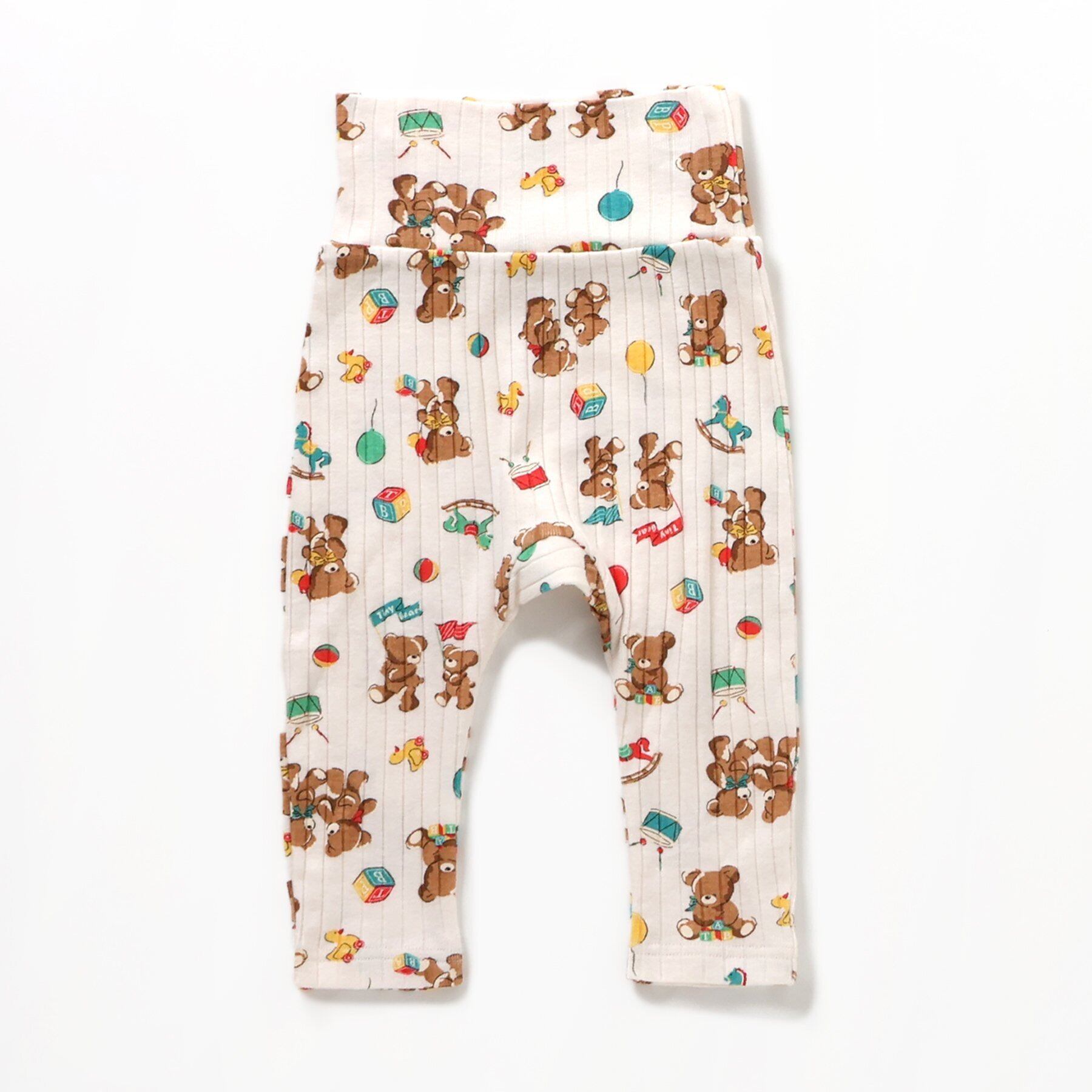 【26AW】F.O/tinybear Palette 総柄レギンス /アイボリー【70/80/90】くま テディベア