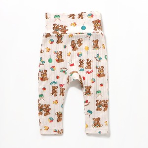 【26AW】F.O/tinybear Palette 総柄レギンス /アイボリー【70/80/90】くま テディベア