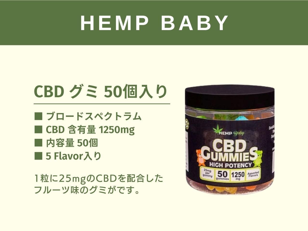 ヘンプベイビー グミ CBD 1250mg 配合50個入り