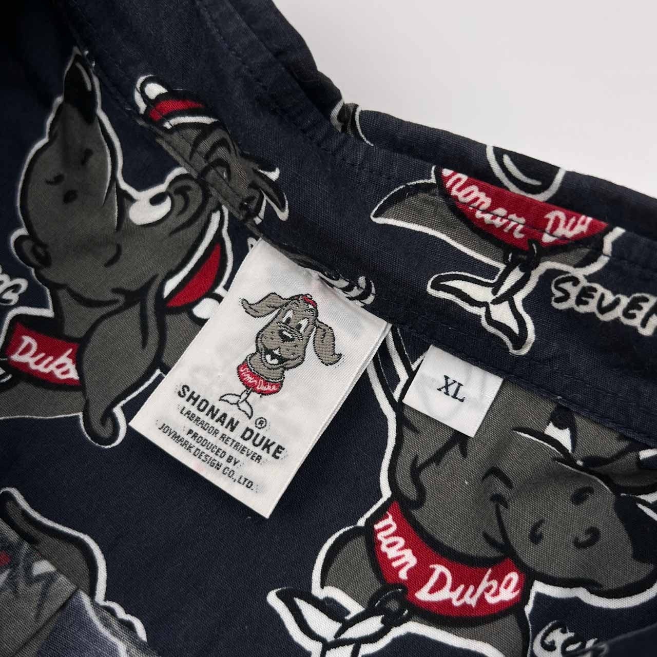 SHONAN DUKE ショウナンデューク ドッグ 総柄 BD 長袖 プルオーバー シャツ サイズ XL /ネイビー/ジョイマークデザイン