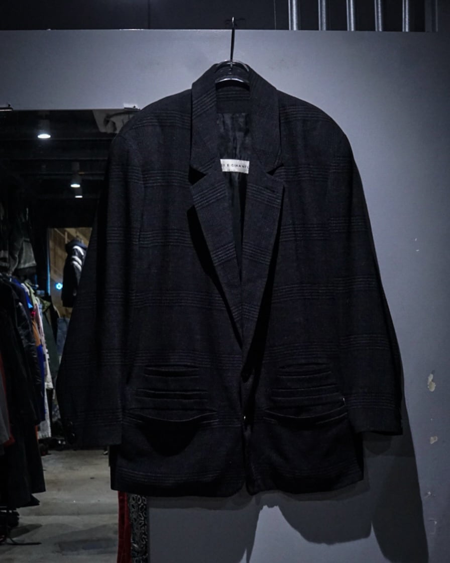 add (C) vintage】“CALUGI E GIANNELLI” Checkered Wool Tailored